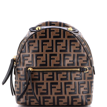 Fendi By The Way Backpack Zucca Embossed Leather Mini
