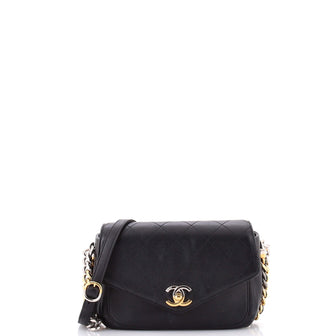Chanel Two Tone Envelope Flap Bag Quilted Calfskin Small
