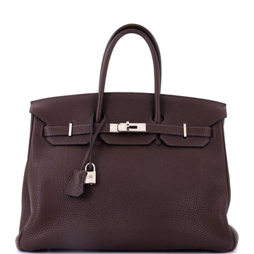 Hermes Birkin Handbag Brown Togo with Palladium Hardware 35