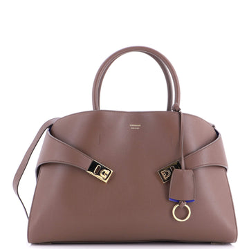 Salvatore Ferragamo Hug Top Handle Bag Leather Large