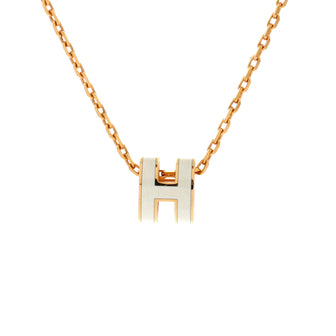 Hermes Pop H Pendant Chain Necklace Metal and Enamel Mini