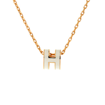 Hermes Pop H Pendant Chain Necklace Metal and Enamel Mini
