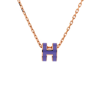Hermes Pop H Pendant Chain Necklace Metal and Enamel Mini