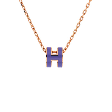 Hermes Pop H Pendant Chain Necklace Metal and Enamel Mini