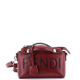 Fendi Logo By The Way Satchel Embossed Leather Mini