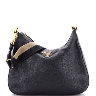 Prada Logo Strap Shoudler Bag Leather Medium