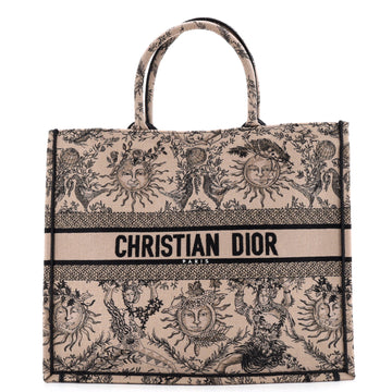 Christian Dior Book Tote Embroidered Canvas Large