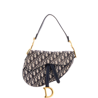 Christian Dior Saddle Handbag Oblique Canvas Medium