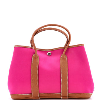 Hermes Garden Party Tote Toile and Leather 30
