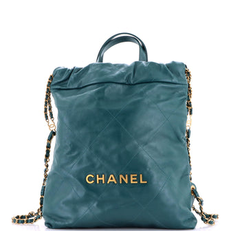 Chanel 22 Chain Backpack Quilted Calfskin Medium