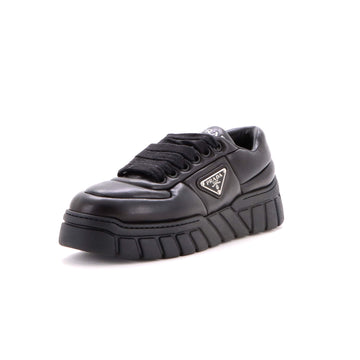 Prada Women’s Padded Triangle Logo Low-Top Sneakers Leather