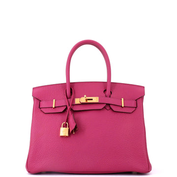Hermes Birkin Handbag Pink Fjord with Gold Hardware 30