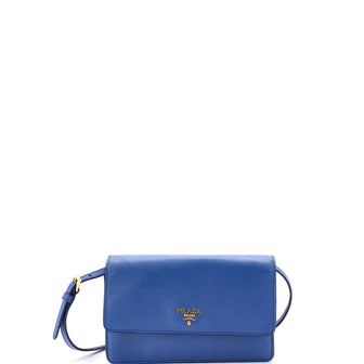 Prada Wallet on Strap Saffiano Leather Small