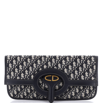 Christian Dior Fold Over Clutch Oblique Canvas