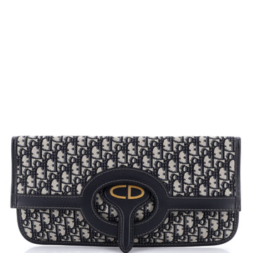 Christian Dior Fold Over Clutch Oblique Canvas