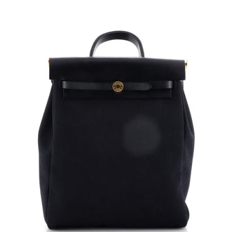 Hermes Herbag A Dos Zip Backpack Toile and Leather