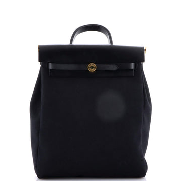 Hermes Herbag A Dos Zip Backpack Toile and Leather