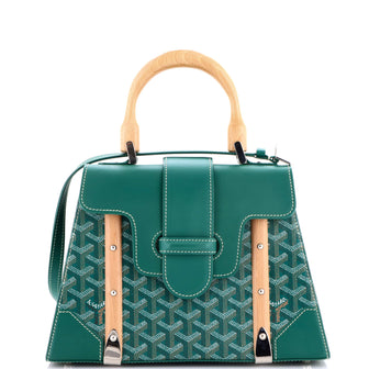 Goyard Saigon Top Handle Bag Coated Canvas with Leather PM