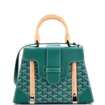Goyard Saigon Top Handle Bag Coated Canvas with Leather PM