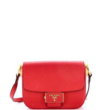 Prada Embleme Flap Bag Saffiano Leather Small