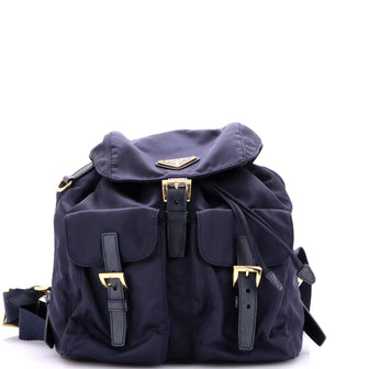 Prada Double Front Pocket Backpack Tessuto Small