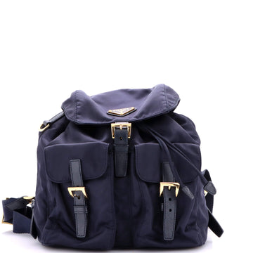 Prada Double Front Pocket Backpack Tessuto Small