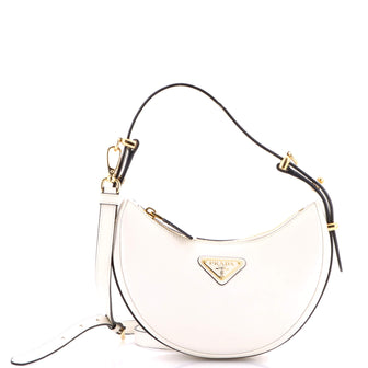 Prada Arque Half Moon Hobo Leather Mini