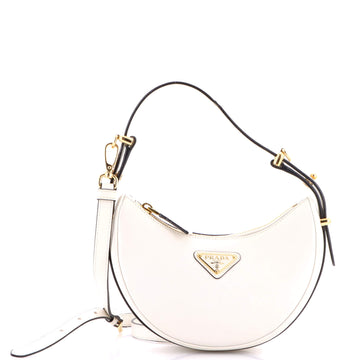 Prada Arque Half Moon Hobo Leather Mini
