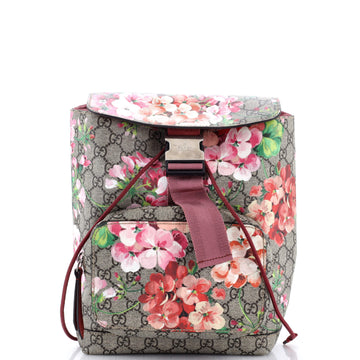 Gucci Buckle Backpack Blooms Print GG Coated Canvas Small