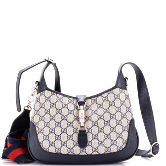 Gucci Web Strap Jackie 1961 Hobo GG Coated Canvas with Leather Small