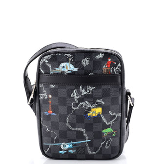 Louis Vuitton Danube Slim Bag Limited Edition Renaissance Map Damier Graphite PM