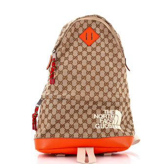 Gucci Gucci x The North Face Zip Backpack GG Canvas with Leather Medium