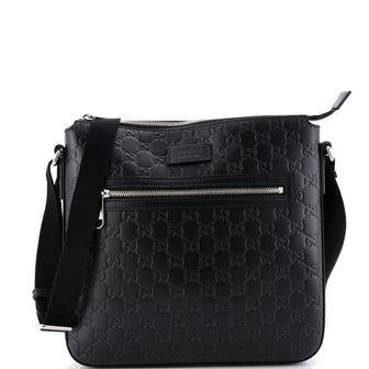 Gucci Signature Zip Messenger Bag Guccissima Leather Medium