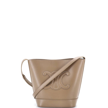 Celine Cuir Triomphe Bucket Bag Leather Small