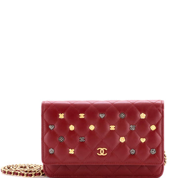 Chanel 18K Charms Wallet on Chain Quilted Lambskin