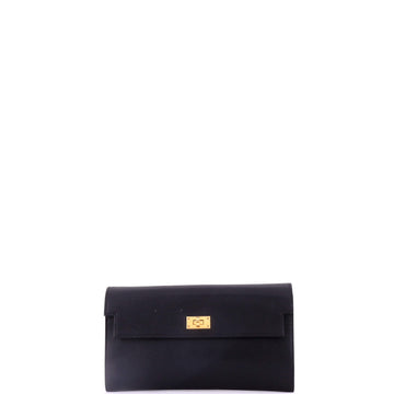 Hermes Kelly Pocket Wallet Chevre Chamkila Long