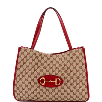 Gucci Horsebit 1955 Tote GG Canvas with Leather Medium