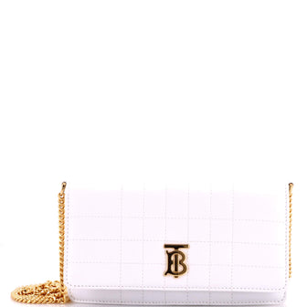 Burberry Lola Clutch on Chain Quilted Leather