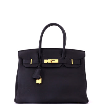 Hermes Birkin Handbag Grey Togo with Gold Hardware 30