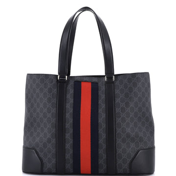 Gucci Web Open Tote GG Coated Canvas Large