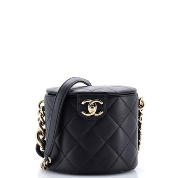 Chanel Resin Elegant Chain Tubular Vanity Case Quilted Lambskin Small