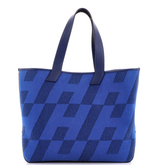 Hermes Cabas H en Biais Tote Canvas with Leather 40