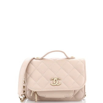 Chanel Business Affinity Flap Clutch with Chain Quilted Caviar