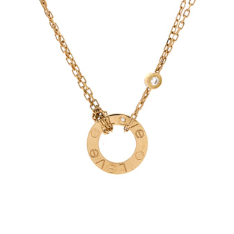 Cartier 2 Diamonds Love Pendant Necklace 18K Yellow Gold and Diamonds