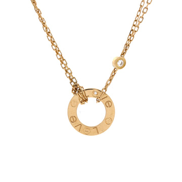 Cartier 2 Diamonds Love Pendant Necklace 18K Yellow Gold and Diamonds