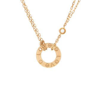 Cartier 2 Diamonds Love Pendant Necklace 18K Yellow Gold and Diamonds