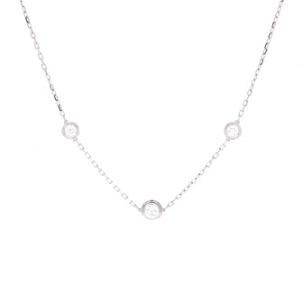 Cartier D'Amour 3 Station Pendant Necklace 18K White Gold with Diamonds