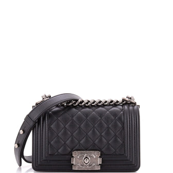 Chanel Boy Flap Bag Quilted Caviar Small