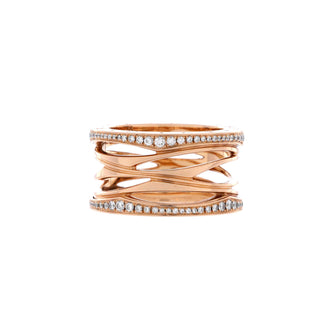 Bvlgari B.Zero1 Design Legend Zaha Hadid Four Band Ring 18K Rose Gold with Diamonds