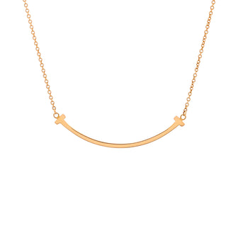 Tiffany & Co. T Smile Pendant Necklace 18K Yellow Gold Small